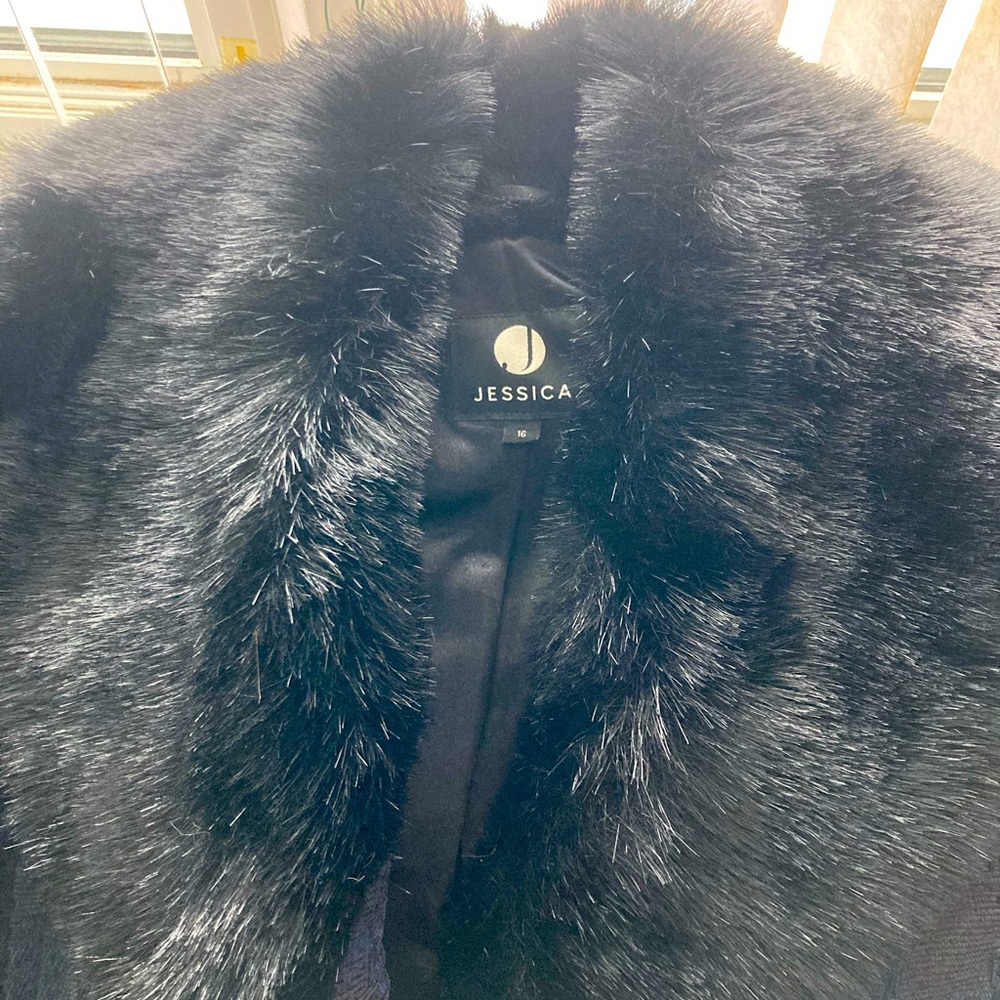 Women's Black Faux Fur Collar Coat *Victorian* Goth*💜✨ Baroque